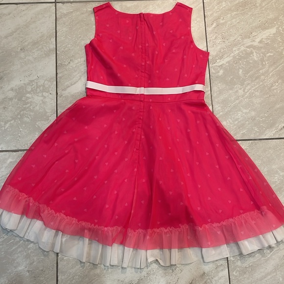 American Girl Vibrant Pink Formal Dress with White Bow - Picture 4 of 5